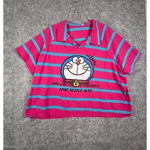 Sweet Women's Two-Piece Pajama Set Pink  blue stripes Size M